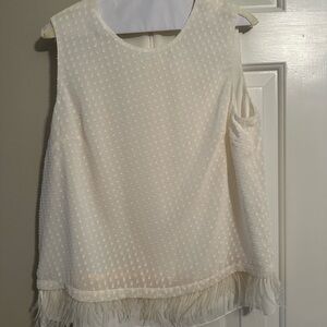Sara Campbell Cream Embellished Sleeveless Blouse